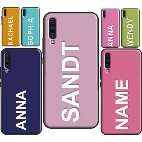 Pastel Custom Vertical Name Personalized Case For Samsung A51 A71 A50 A70 A10 A40 Coque For Galaxy A21S M21 M31 A11 A20e Cover