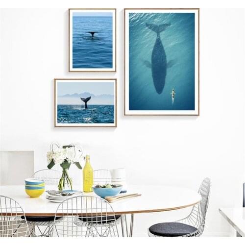 Ocean Scenery Whales Forest Tree Lake Photography Canvas Painting Sofa Background Wall Picture Poster For Living Room Decoration