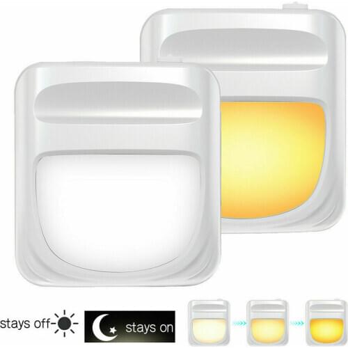 Plug-in Dusk to Dawn Sensor LED Night Light Hallway Baby Bathroom Stairs Lamp US UK EU Plug Cold/ Warm/ Natural White