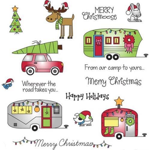 Various Christmas Vehicles Clear Stamp DIY Stencil For Scrapbooking Album Photo Paper Card Craft Fun New Embossing Template