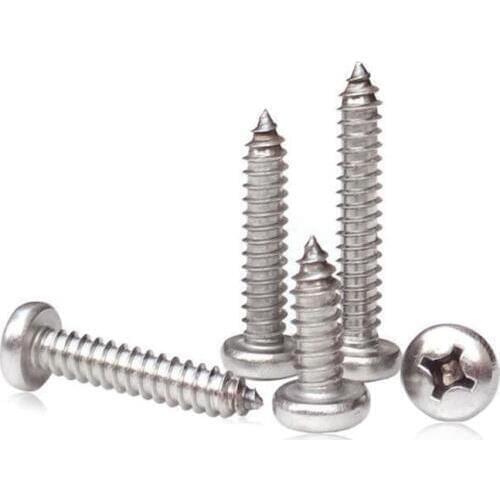100pcs M2 5/6/8/10/12/14/16mm 201 Stainless Steel Corss Pan Self Tapping Drilling Screws