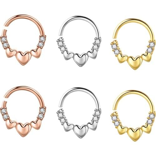 CZ Hoop Earring Cartilage Earrings Tragus Jewelry Rope Septum Piercing Hinge Hoop Nose Piercing Jewelry nose ring hoop