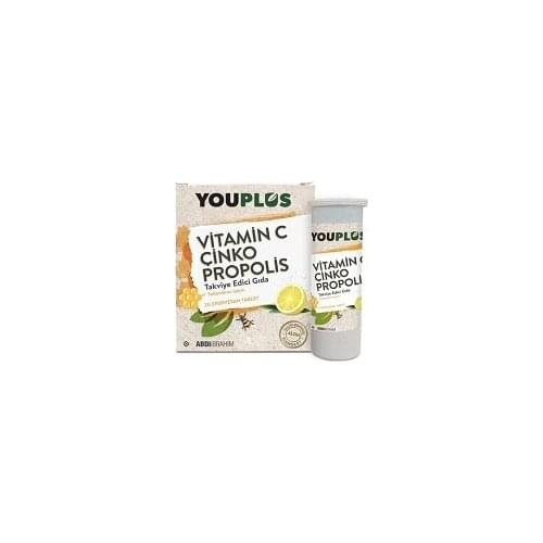 Youplus Vitamin C Zinc Propolis 20 Effervescent Tablets