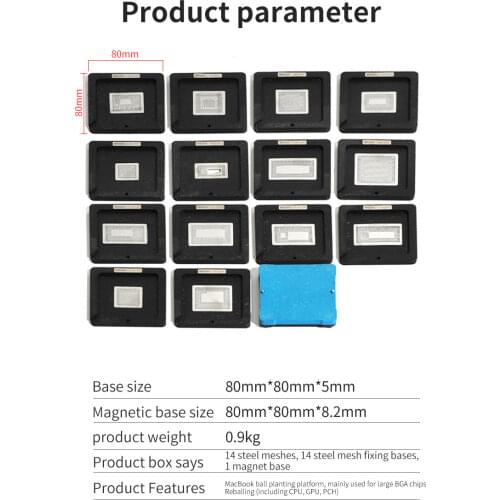 FOR MacBook BGA Tin planting platform CPU GPU PCH PMU SMC T1 T2 RMA NAND WIFI Power Chip Steel mesh formwork DS-201A DS-201B