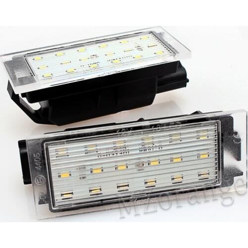 LED Number License Plate Light For Renault Clio Laguna 2 Megane 3 2Pcs Car Twingo Master Vel Satis Car Lamps SMD3528