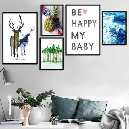 SVITY Abstract Minimalist Canvas Painting Nordic Scandinavian Wall Art Picture Poster Print Living Room Home Decor FA694