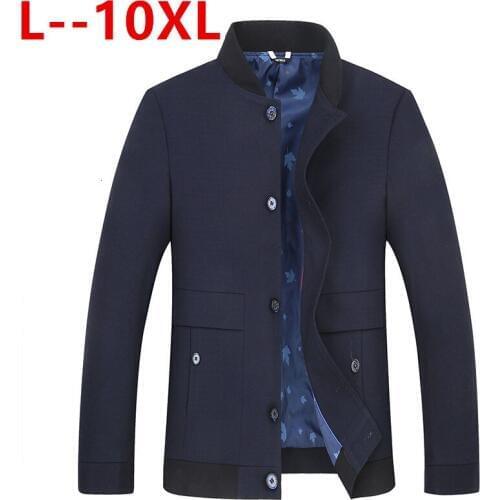 Plus big size 10XL 8XL 6XL 5XL Men Jacket Coat Fashion Trench Coat New Spring Brand Casual Fit Overcoat Jacket Outerwear Male