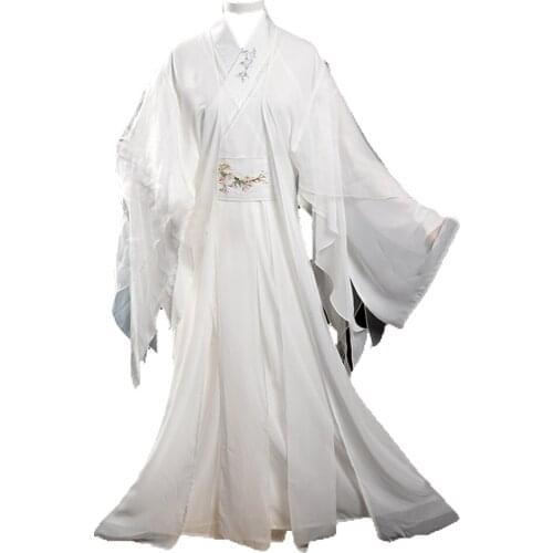 Tian Guan Ci Fu Cosplay Costume Heaven Officials Blessing Xie Lian Cosplay White Hanfu Chinese Ancient Costumes Anime Outfit