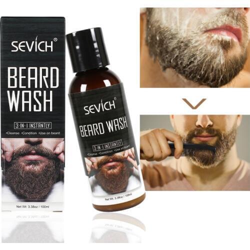 Sevich 100ml Beard Wash for Men Beard Shampoo Mustache Wash Moisturizing Smoothing Gentlemen Beard Care