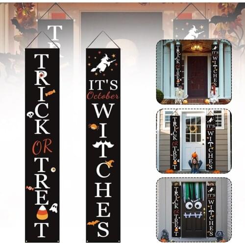 Halloween Decorations Outdoor, Trick or Treat & Its October Witches Halloween Signs, for Home Office Porch Front Door