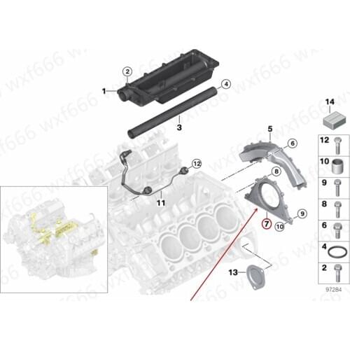 11147512101 Car Crankshaft rear oil seal Suitable for 7 Series E66 735 740 745 750 760b mw2004-2009 Seal ring