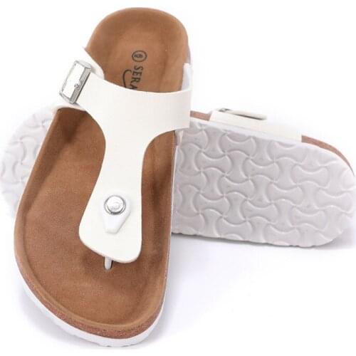 Women Sandals Unisex Brand Couples Cork Flipflops Plus Size 35-44 Summer Men Clip Toe Platform Beach Slippers Buckle Belt Casual