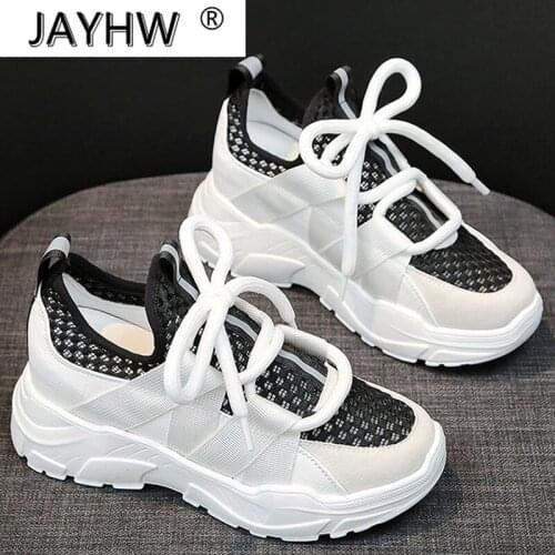 2021 Autumn Women Breathable Mesh Womens Shoes Thick-soled Shoes Womens Sneakers Non-slip Color Matching Walking Shoes Woman