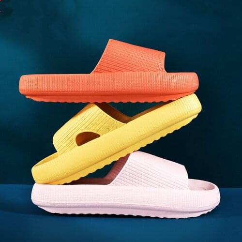 2021 Women Summer Platform Slippers Soft EVA Lovers Bathroom Indoor Slipper Slip-on Home Floor Shoes Female Male Fashion Slides
