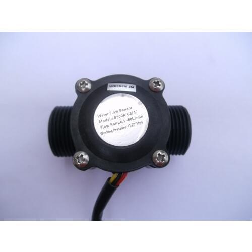 10pcs G3/4" Water Flow Hall Sensor Switch Flow Meter Flowmeter Counter 1-60L/Min
