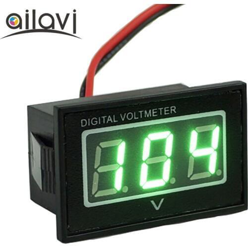 2 Wires 3 Bit DC 15~120V 96V72V60V48V 0.56" Green LED Digital Voltmeter Waterproof Voltage Meter