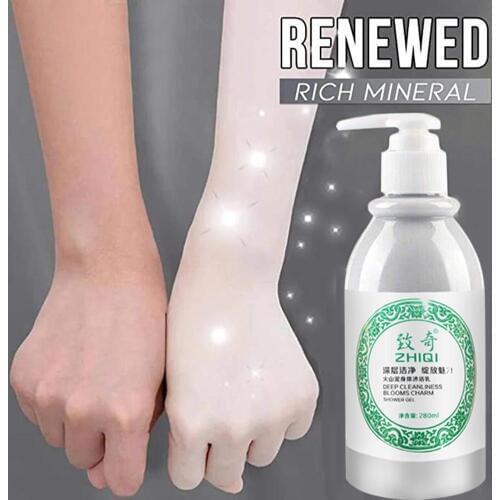 280ML Whitening Body Shower Gel Volcanic Mud Shower Gels Whole Body Fast Whitening Body Wash Remove Exfoliation Cleaning Gel