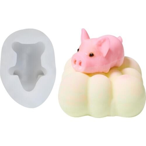 3D Cute Piggy Fondant Silicone Mold Chocolate Mold DIY Mousse Cake Baking Decoration Mold