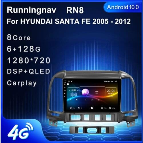 4G LTE Android 10.1 For HYUNDAI SANTA FE 2005 - 2008 2009 2010-2011 2012 Multimedia Stereo Car DVD Player Navigation GPS Radio