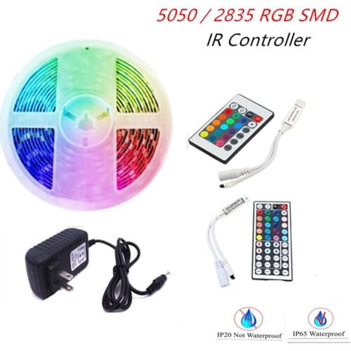 5M 10M 15M 5050 2835 Led Strip DC 12 V RGB Flexible Tape Led Ribbon Led Strip Light With IR Remote For Home Christmas Party