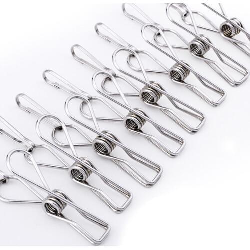 50pcs Stainless Stee Clothes Pegs for Coat Pants Laundry Drying Pegs Beach Towel Clip Washing Towel Holder Kitchen Storage Clip