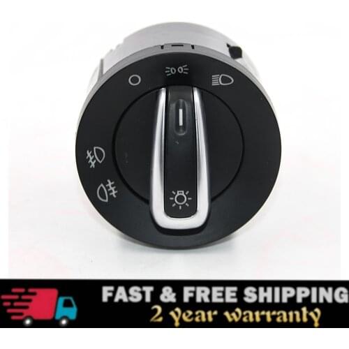 5ND941431A Chrome Headlight light Control Switch For VW Caddy Tiguan Touran Golf MK6 Jetta MK5 VW Passat B6 3C