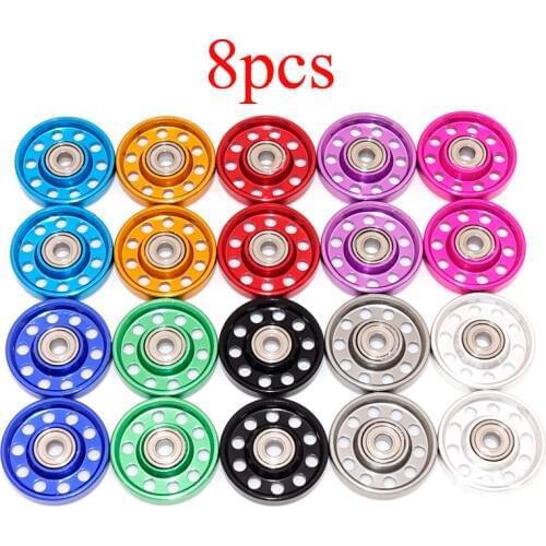 8PCS(4pairs) 95301 13mm Guide Roller Bearing Guidewheel Guide Pulley Rollers for Tamiya Mini 4WD Car Model DIY Self-made Parts