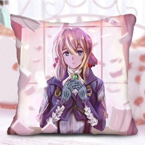 Anime Violet Evergarden Hugging Pillowcase Pillow Case Cover Shell Cushion 40*40CM BED/SOFA/CAR Decor Cosplay Gift