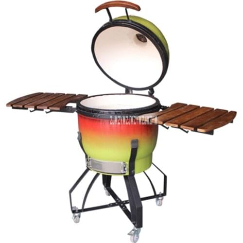 Large Moveable 21-Inch Egg-Shaped Gradient Color Ceramic BBQ Charcoal Grill Outdoor Garden Pizza Grill Stove Barbecue Hot Sale