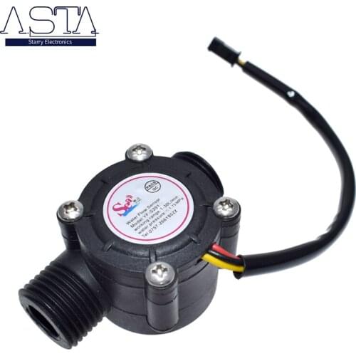 12V Water Flow Sensor DC 5-18V Flowmeter Hall Flow Sensor Water Control Liquid Flow Sensor Switch 1-30L/min 2.0MPa YF-S201