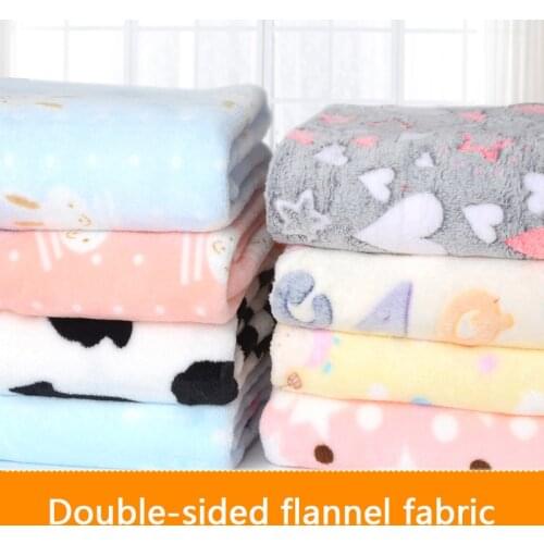 100*160cm flannel fabric Double-sided coralline velvet Cotton fabric soft winter warm DIY home dress Sewing Quilting cloth