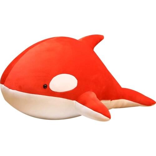 Hot Nice 60/80cm Black And Red Shark Plush Toys Big Killer Whale Doll Orcinus Orca Stuffed Sea Animals Children Birthday Gift