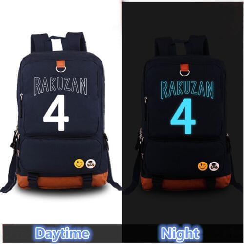 Kuroko No Basket KUROBAS CUP Rakuzan 4 Luminous Printing Canvas Backpacks for Teenage Girls Laptop Bag Mochila School Bags