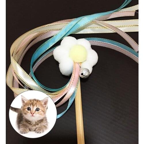 Cat Teaser Wooden Plush Tassel Toy Cat Funny Interactive Toy Cat Toy Kitten Teaser Wand with Bell Training Toys Product