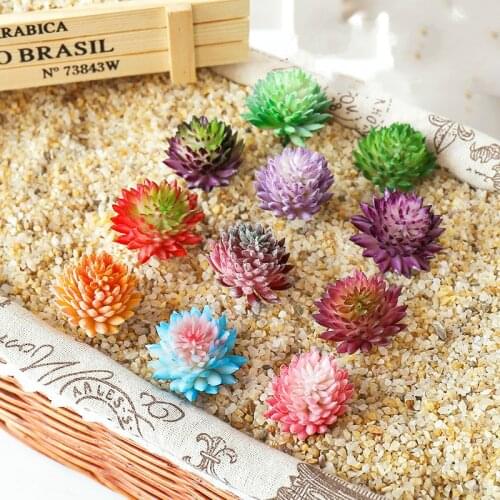 1pcs Green Red Purple Flocking Artificial Succulents Plants Mini Home Garden Hotel Decoration Fake Plants Desktop Bonsai Plants