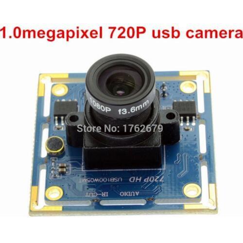 Electronic rolling shutter 8mm lens 1MP Ominivision OV9712 CCTV UVC Black and white monochrome 720p hd usb video camera board