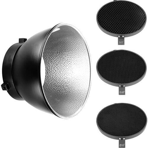 Neewer 6.6"/16.8cm Aluminum Alloy Honeycomb Grid Set(10 30 50 Degree) with 7" Standard Reflector Diffuser for Bowens Mount
