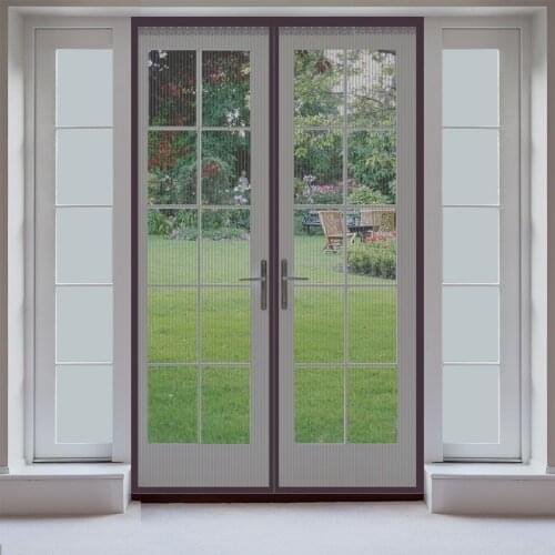 👍Brown Durable Screens For Door Cat blocking Magnetic Mosquito Screens Mosquito Nets For Door Self-adhesive Customizable