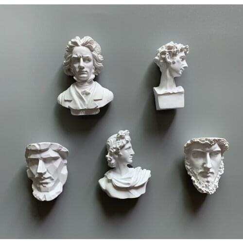 Creative David Portrait Sculpture Fridge Magnets Refrigerator Sticker 3D Resin Christmas Home Decoration 3D Message Sticker