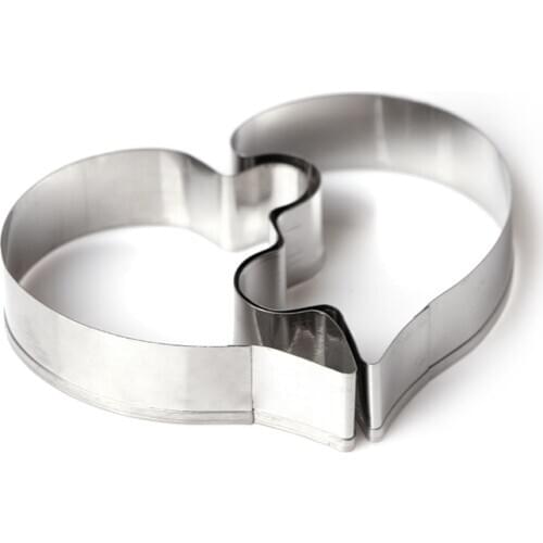 Love Puzzle Cookie Cutter 3D Stainless Steel Wedding Fondant Cake Decorating Tools DIY Pastry Biscuit Baking Molds