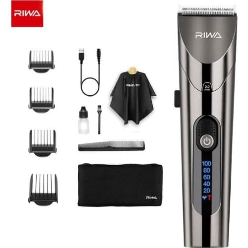 RIWA Hair Clippers Washable Rechargeable Hair Clipper Professional Barber Trimmer With Carbon Steel Cutter Head RE-6305