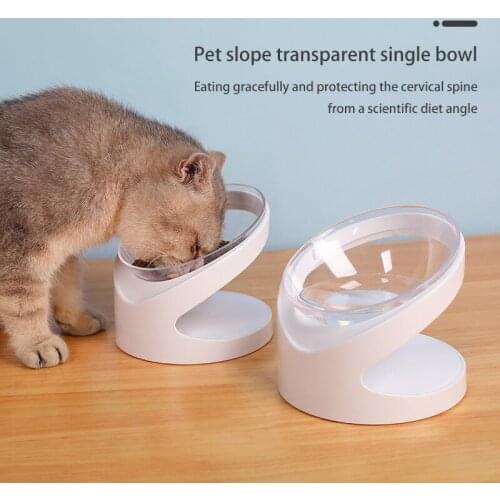Cat Bowl High Foot 45°Neck Protector Pet Bowl Oblique Mouth Protection Cervical Spine Puppy Kitten Feeder Bowl