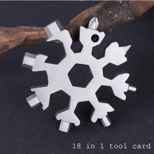 18-In-1 Multi-functional Snowflake Hand Tools Portable Card Party Handy Screwdriver Mini Craft Tool Set Key Chain Home Outdoor