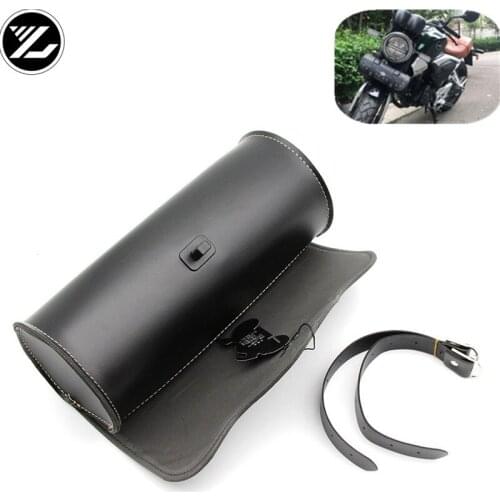Motorcycle Universal Leather Saddlebags Saddle Tool Bags Luggage for yamaha suzuki honda kawasaki aprilia Triphum Indian ducati