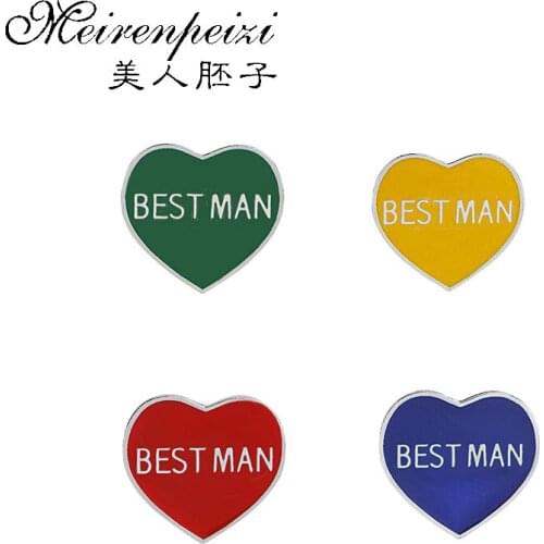 Best Man Brooches Pins Man Lapel Pin Enamel Pin Gift For Him Word Jewelry Christmas Gift Best Man boutonniere Badges
