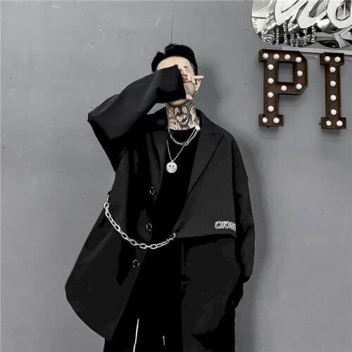 Suit Mens Wear 2021 Autumn Vintage New Casual Oversize Suit for Male Loose Coat Fashion Trend Handsome Blazers Men Clothing