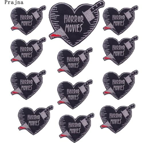 Prajna 10PCS Letter Embroidered Patch horror Movies Patches For Clothing Patches For Jeans Jacket DIY Letter Badge Applique