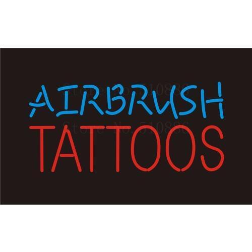 Custom NEON Sign Board Airbrush Tattoos GLlass Tube Beer Bar Club Pub Display Store Shop Light Signboard Signage Signs 17*14"