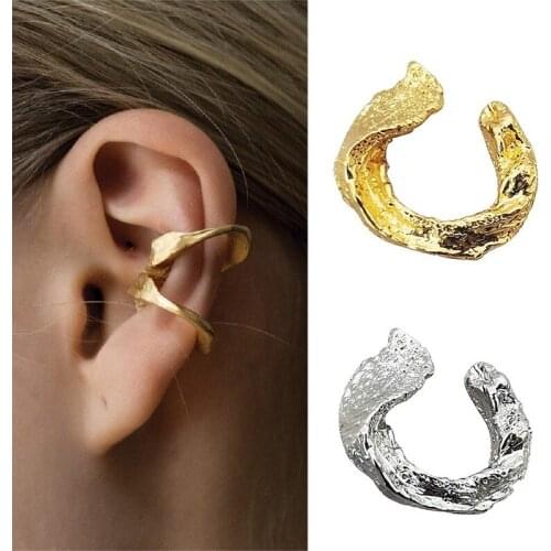 Lava ear clip new European and American fold ear clip irregular cochlear clip retro Earrings