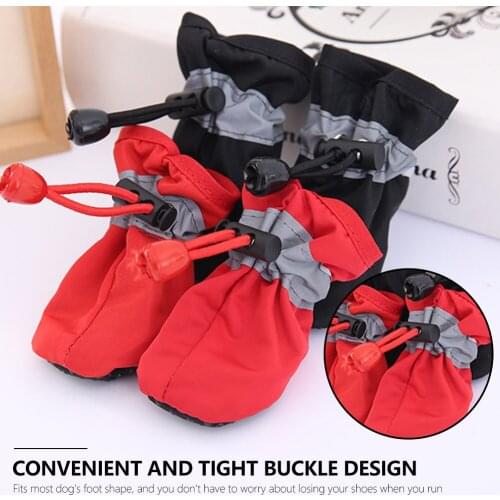 4Pcs Pet Dog Shoes Boots Waterproof Anti-slip Pets Shoes Puppy Cats Socks Rain Snow Dog Shoes For Small Dogs Footwear Supplies